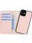 Apple iPhone 12 Mini Uyumlu Deri Cüzdanlı Kılıf Nu2 Pembe 1
