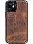 Apple iPhone 12 Mini Uyumlu Deri Arka Kapak G2 Kahve 1
