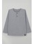 Erkek Çocuk Uzun Kollu Tişört Düğme Detaylı 4-8 Yaş, Açık Gri Melanj 1