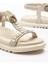 Kadın Bej Arkası Lastikli Taş Işlemeli Sandalet 3