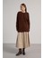 Kadın Kahve Düğme Detaylı Oversize Yumoş Kazak 30031 1