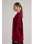 Kadın Bordo Düğme Detaylı Oversize Yumoş Kazak 30031 7