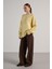 Kadın Sarı Düğme Detaylı Oversize Yumoş Kazak 30031 4