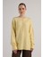 Kadın Sarı Düğme Detaylı Oversize Yumoş Kazak 30031 5