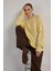 Kadın Sarı Düğme Detaylı Oversize Yumoş Kazak 30031 8