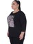 Büyük Beden Taş Işlemeli Baskılı Bluz 2