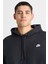 Nsw Clup Fleece Hoodie Oversize Geniş Kesim Siyah Erkek Sweatshrit 3