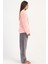 Kadın Pembe Renk Uzun Kollu Welsoft Kumaş Pijama Takımı C8T1N1304 2