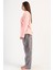 Kadın Pembe Renk Uzun Kollu Welsoft Kumaş Pijama Takımı C8T1N1304 3
