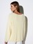 10806 Kayık Yaka Yumuşak Dokulu Triko Kazak-Açık Sarı 2