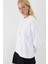 Düz Basic Bisiklet Yaka Sweatshirt Beyaz 1