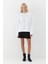 Düz Basic Bisiklet Yaka Sweatshirt Beyaz 2