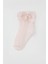 Kız Çocuk File Soket Çorap Fiyonk Aksesuarlı Incili 5-8 Yaş, Pembe 1
