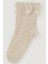 Kız Çocuk File Soket Çorap Bilek Kısmı Fiyonk Aksesuarlı Taşlı 9-12 Yaş, Bej Melanj 3