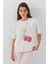 Kiraz Desenli T-Shirt Ekru 4