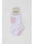 Kız Çocuk Patik Çorap Sevgi Temalı Yazı Baskılı 3-8 Yaş, Beyaz 2