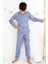 Erkek Çocuk Pijama Takımı Kare Desenli 9-12 Yaş, Mavi 7