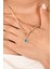 Asil 14 Ayar Mavi Oval Taşlı Altın Kolye KLY3984 5