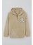 Kız Çocuk Peluş Mont Ayıcık Nakışlı Kapüşonlu Cepli 8-12 Yaş, Bej 1