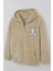 Kız Çocuk Peluş Mont Ayıcık Nakışlı Kapüşonlu Cepli 8-12 Yaş, Bej 3
