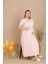 Lady Lingerie Düğmeli V Yaka ve Dantel Gül Detaylı Kısa Kollu Hamile&lohusa Gecelik Elbise 2