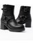 5109-3042 Siyah Toka Aksesuarlı Fermuarlı Kalın Topuklu Günlük Kadın Bot 1
