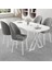 Kaye Serisi MDF 90X168 Beyaz Mutfak Masası Takımı 4 Gri Sandalye 1