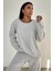 Bisiklet Yaka Gri Oversize Penye Takım 7