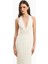 Plunging V Neck Halter Gown Derin V Yaka Halter Boyunlu Maxi Kadın Elbise 4
