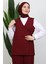 Bağlamalı Yelek Takım Bordo 5