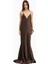 Satin Slinky Cowl Back Gown Saten Maxi Kadın Elbise 1
