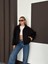 Zr Bomber Crop Siyah Kaşe Ceket 4