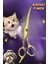 7 Inç Gold Kavisli Düz Evcil Hayvan Kesim Tıraş Makası Kedi ve Köpekler Için Pet Kuaför Makası 4