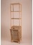 Bambu 4 Raflı Banyo Düzenleyici Dolap ve Çamaşır Sepeti 160X40X33 cm 3