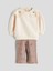 Lcw Baby Bej Bebe Yaka Kız Bebek Sweatshirt ve Tayt Pantolon 1