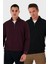 Pamuklu Regular Fit Yarım Fermuarlı Dik Yaka 2'li Paket Sweat Erkek Sweat 5905716S2 1