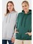 Regular Fit Pamuklu Kapüşonlu Yaka Şardonlu Kışlık 2'li Paket Sweat Bayan Sweat 5863854S2 1