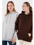Regular Fit Pamuklu Kapüşonlu Yaka Şardonlu Kışlık 2'li Paket Sweat Bayan Sweat 5863854S2 1
