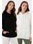 Regular Fit Pamuklu Kapüşonlu Yaka Şardonlu Kışlık 2'li Paket Sweat Bayan Sweat 5863854S2 1