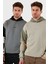 Pamuklu Relaxed Fit Kapüşonlu Içi Tüylü Yumuşak Şardonlu 2' Li Paket Sweat Erkek Sweat 5905299S2 1