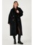 Oversize Kruvaze Yaka Yumuşak Dokulu Uzun Trençkot Bayan Trençkot 6839610 2