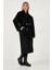 Oversize Kruvaze Yaka Yumuşak Dokulu Uzun Trençkot Bayan Trençkot 6839610 4