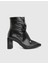 Moxy Hakiki Kırışık Rugan Deri Siyah Kadın Topuklu Bot 3