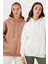 Regular Fit Pamuklu Kapüşonlu Yaka Şardonlu Kışlık 2'li Paket Sweat Bayan Sweat 5863854S2 1