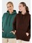 Regular Fit Pamuklu Kapüşonlu Yaka Şardonlu Kışlık 2'li Paket Sweat Bayan Sweat 5863854S2 1