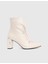 Moxy Hakiki Deri Krem Kadın Topuklu Bot 3