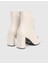 Moxy Hakiki Deri Krem Kadın Topuklu Bot 4