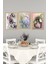🌸 Pastel Çiçekler – 3’lü Mdf Uv Baskılı Zarif Tablo Seti (3 Ebat Seçeneği) CRVS1026 13 x 17 5