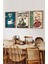 ☕ Retro Kahve Durağı – Çerçeveli 3’lü Mdf Tablo Seti (Ahşap Çerçeveli) CRV1020 23 x 32 2