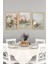 🌸 Pudra Çiçek Dokulu Duvar Tablo Seti -Çerçevesiz Mdf Uv Baskı CRVS1057 13 x 17 5